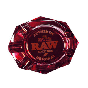 RAW Ruby Red Glass Ashtray