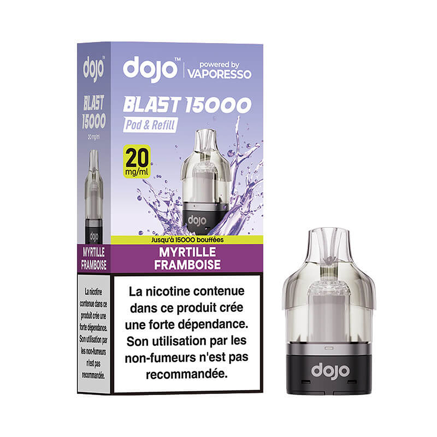 Puff Dojo Blast 15K Blueberry Raspberry Refilled Pod
