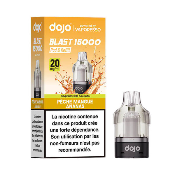 Puff Dojo Blast 15K Peach Mango Pineapple Refilled Pod