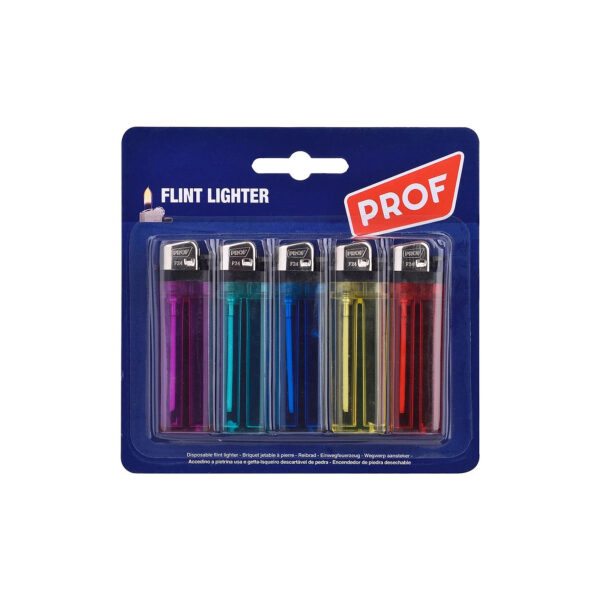 PROF Transparent Flint Lighter 5 Stück
